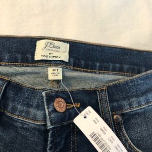 Jcrew toothpick jeans, new with tags!